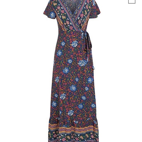 *Last One* Sexy Boho Wrap Maxi Dress - Picture 4 of 7